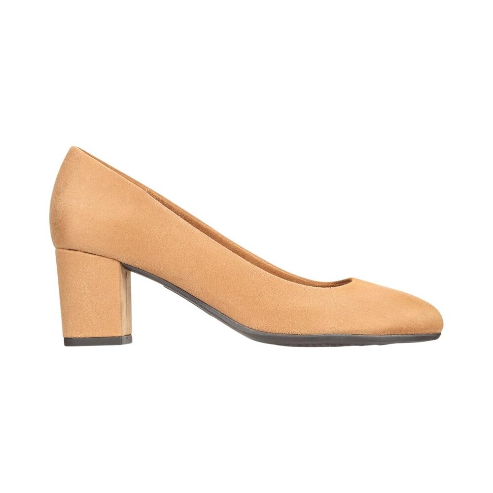 NWT Easy Street Proper Womens Block Heel Pumps PROPER Sand Suede Brown 9.5M - Picture 2 of 11